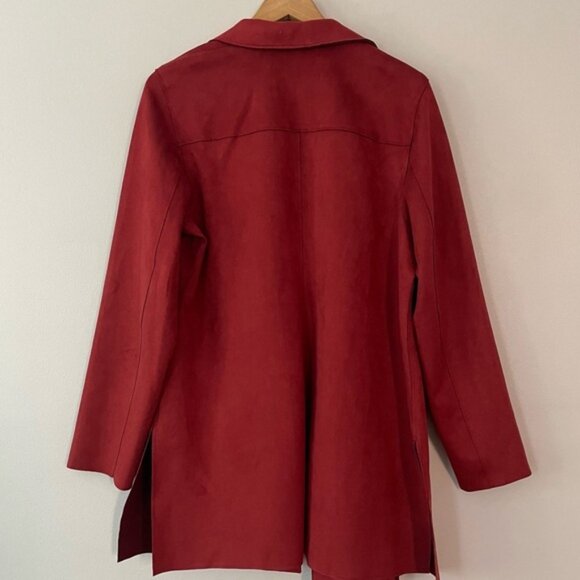 New Bellina Rust Red Faux Suede Blazer Jacket Size Large bin 3K - Picture 4 of 5